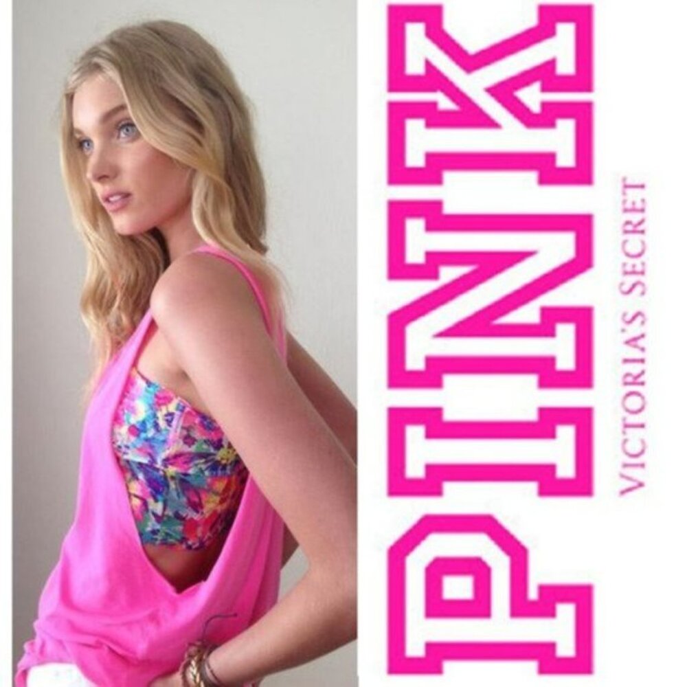 Victoria's Secret PINK | Pink Floral Print Bandeau With Bling | Size Medium